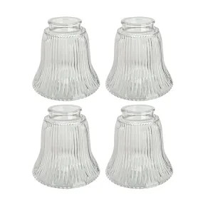 # 23080-4 Transitional Clear Ceiling Fan Replacement Glass Shade.2-1/8"Fitter,4-3/4"Diameter x 4-1/2"Height.4 Pack