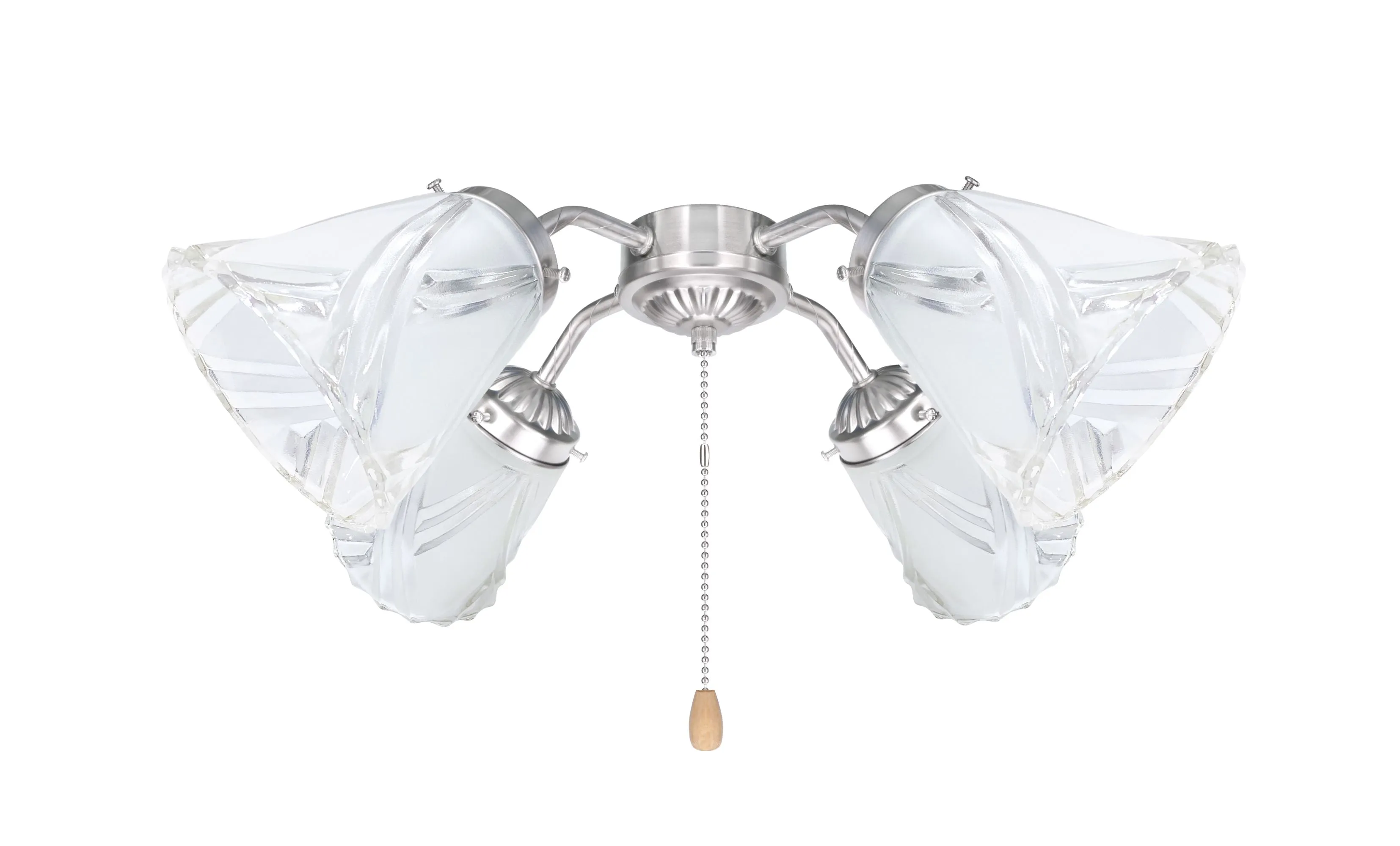 # 23124-4 Transitional Frosted & Clear Ceiling Fan Replacement Glass Shade.2-1/8"Fitter,5-1/4"Diameter x 5-1/4"Height.4 Pack