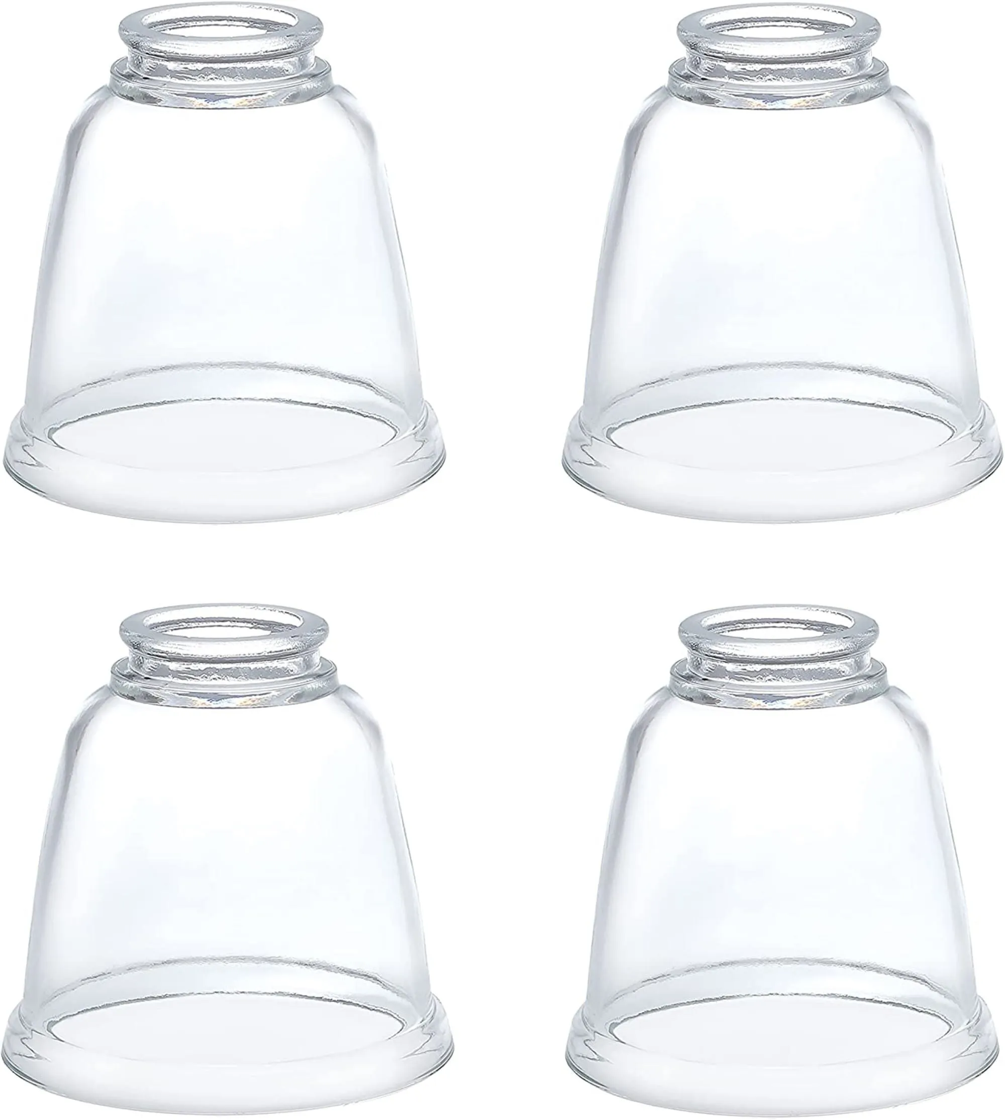 # 23127-4 Contemporary Clear Ceiling Fan Replacement Glass Shade.2-1/8"Fitter,4-5/8"Diameter x 4-1/2"Height.4 Pack