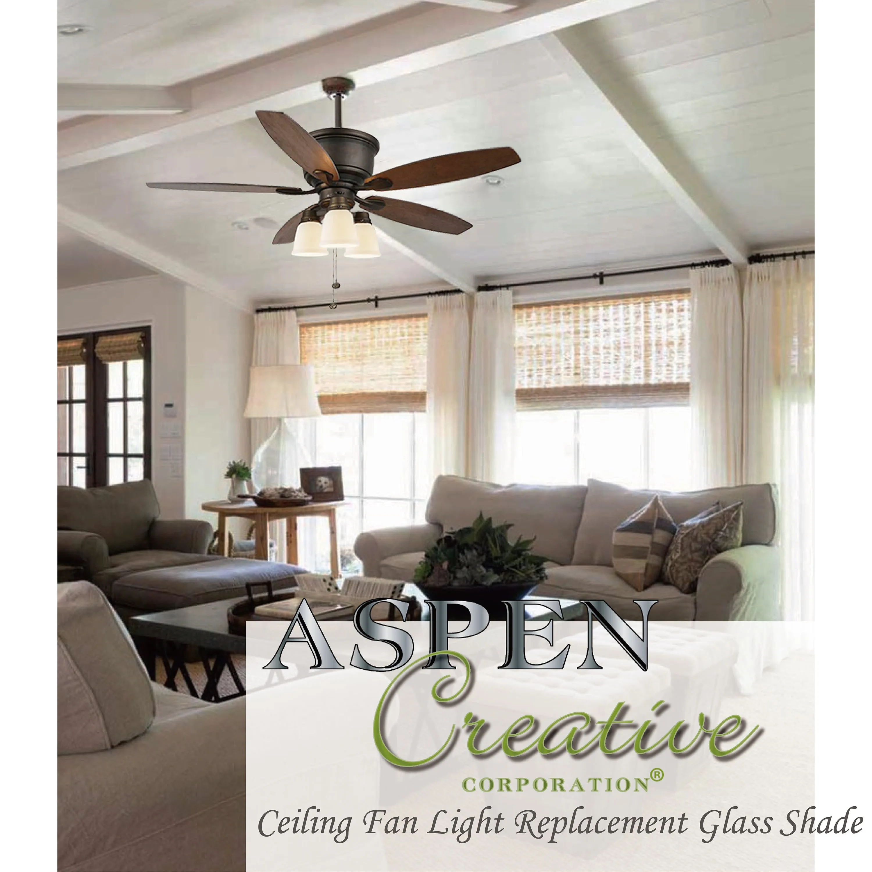 # 23137-4 Transitional Frosted Ceiling Fan Replacement Glass Shade.2-1/8"Fitter,4-3/4"Diameter x 4-3/4"Height.4 Pack