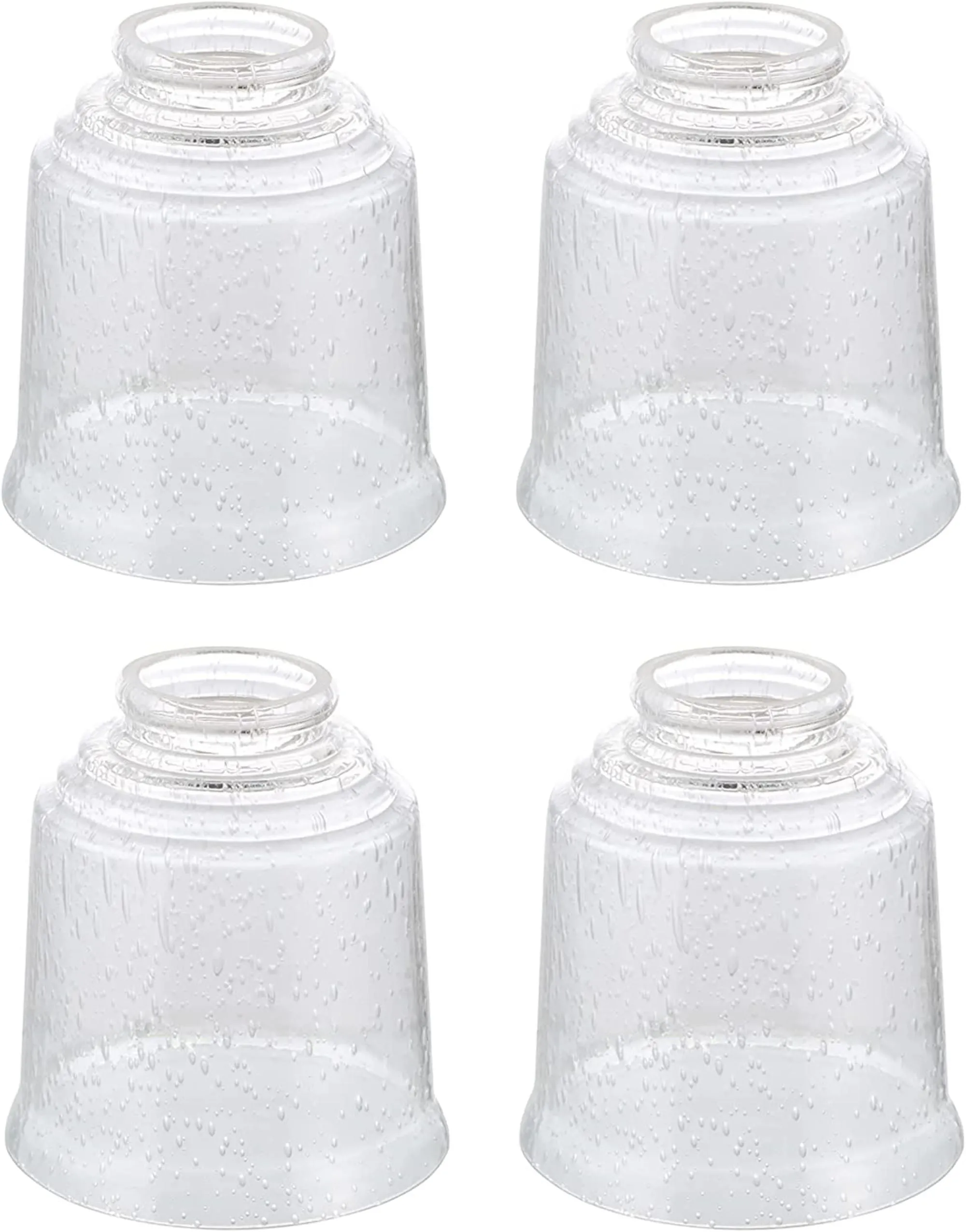 # 23158-4 Transitional Clear & Seeded Ceiling Fan Replacement Glass Shade.2-1/8"Fitter,4-1/2"Diameter x 4-7/8"Height.4 Pack