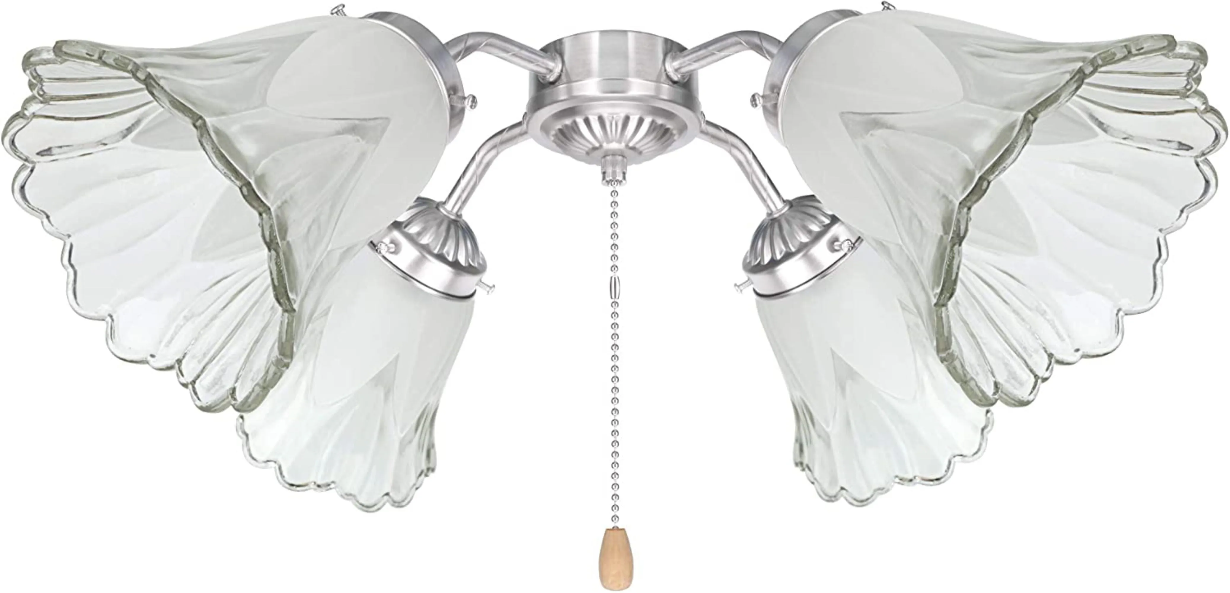 # 23160-4 Transitional Clear & Sandblasted Ceiling Fan Replacement Glass Shade.2-1/8"Fitter,5-1/4"Diameter x 5-1/8"Height.4 Pack