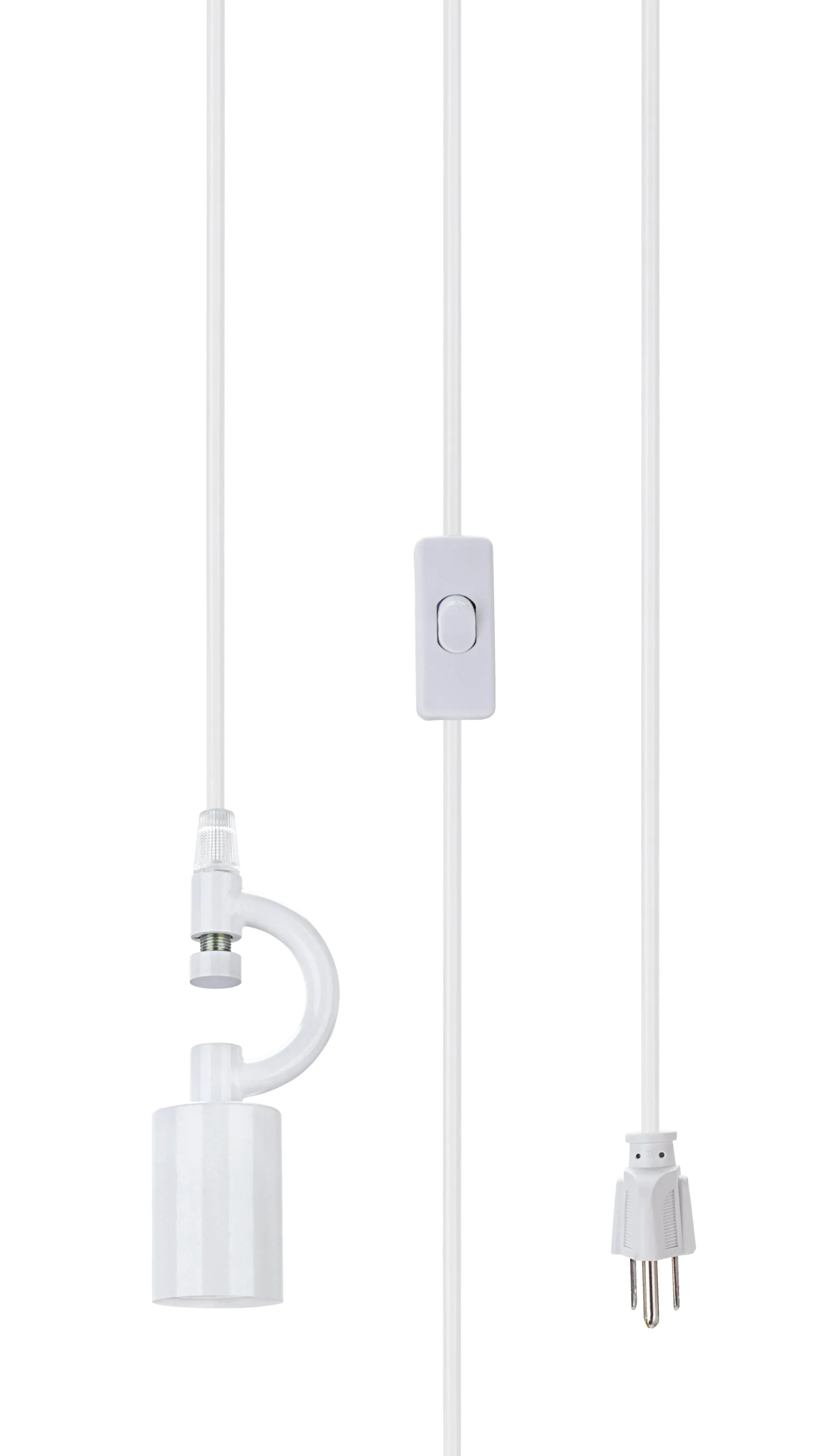 # 71091-21 One-Light Plug-In Swag Pendant Light Conversion Kit with Transitional Drum Fabric Lamp Shade, Hunter Green & White, 12" width
