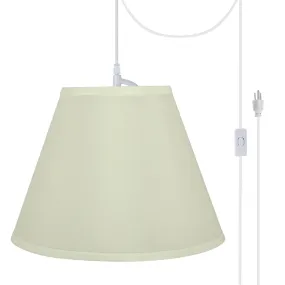 # 72195-21 One-Light Plug-In Swag Pendant Light Conversion Kit with Transitional Hardback Empire Fabric Lamp Shade, Off White, 12" width
