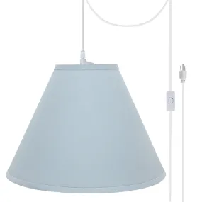# 72267-21 Two-Light Plug-In Swag Pendant Light Conversion Kit with Transitional Hardback Empire Fabric Lamp Shade, Light Blue, 16" width