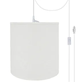 # 72532-21 One-Light Plug-In Swag Pendant Light Conversion Kit with Transitional Hardback Empire Fabric Lamp Shade, Off White, 15" width