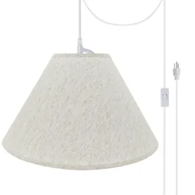 # 72561-21 Two-Light Plug-In Swag Pendant Light Conversion Kit with Transitional Hardback Empire Fabric Lamp Shade, Beige, 20" width