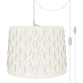 # 79301-21 Two-Light Plug-In Swag Pendant Light Conversion Kit with Transitional Empire Laser Cut Fabric Lamp Shade, Off White, 16" width