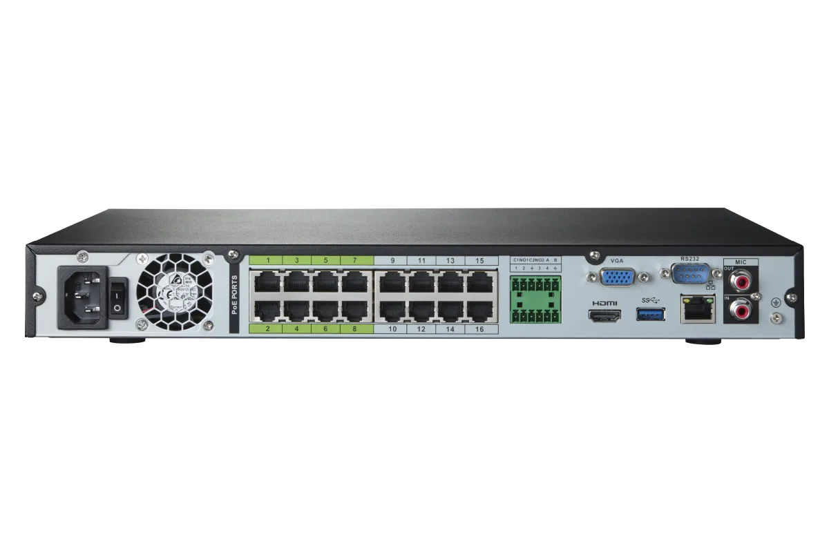 16-Channel NVR System with 8 Pan-Tilt-Zoom Outdoor Metal Cameras