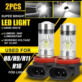 2pcs H8 H11 H16 Led Driving Light Bulbs High-Power 360-degree