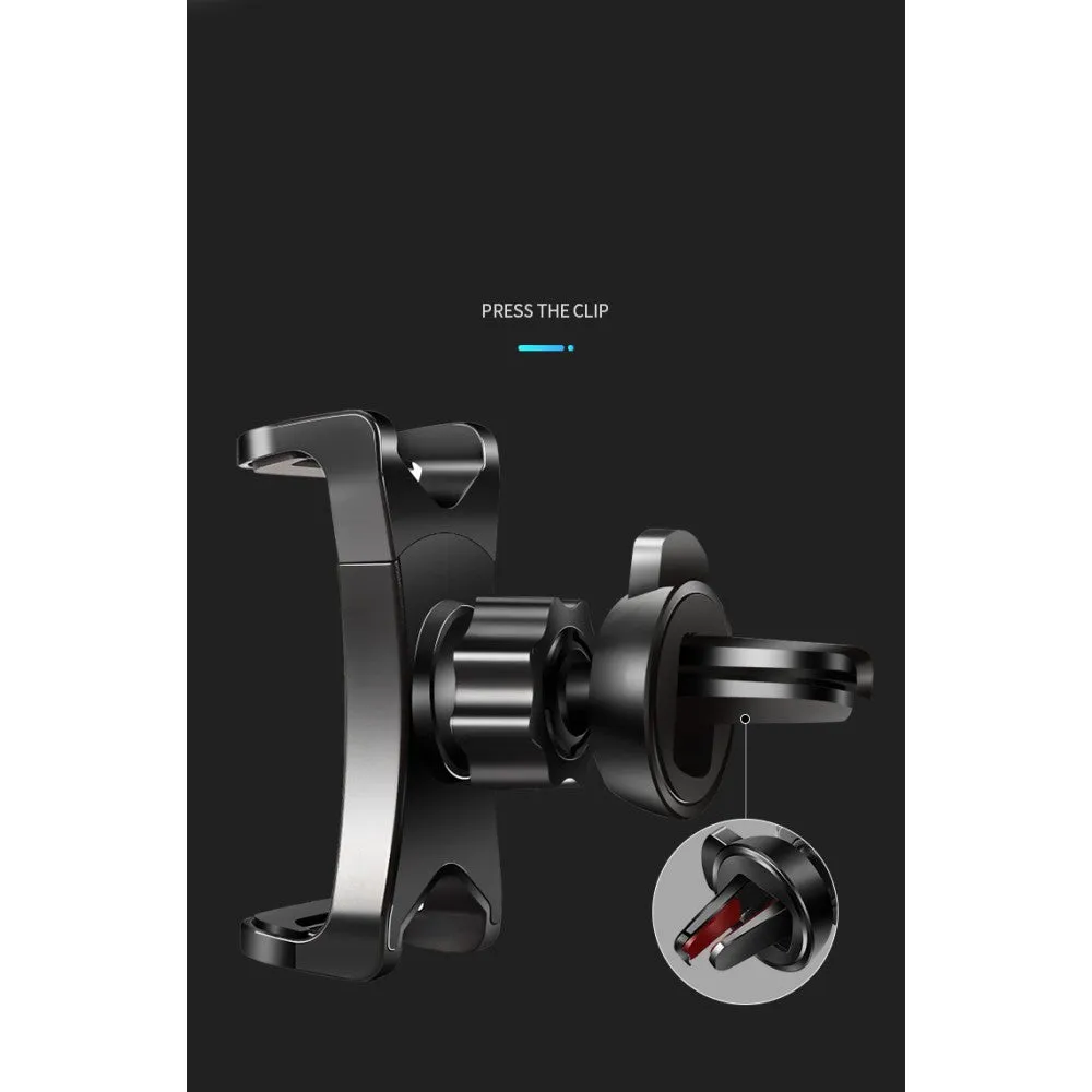 3 in 1 Car GPS Smartphone Holder: Dashboard / Visor Clamp   AC Grid Clip for Telefunken Outdoor LTE - Black