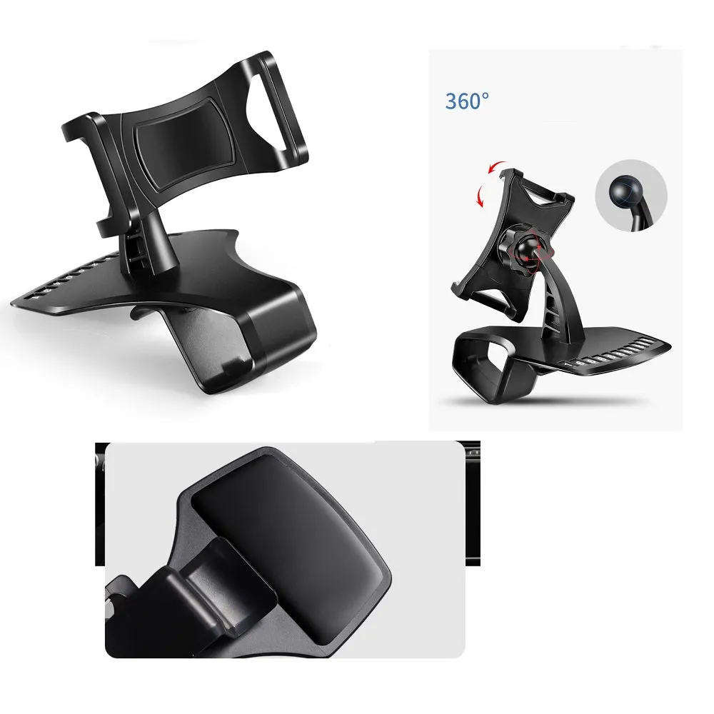 3 in 1 Car GPS Smartphone Holder: Dashboard / Visor Clamp   AC Grid Clip for Telefunken Outdoor LTE - Black