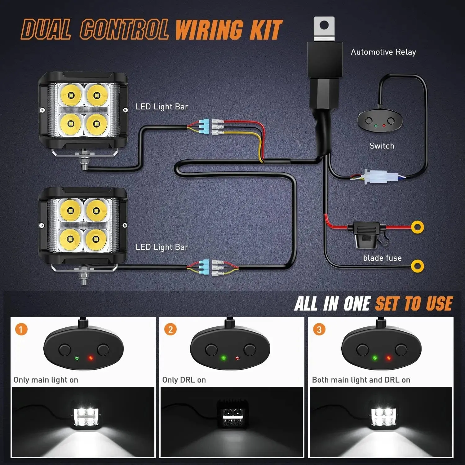 4 Inch 26W 2830LM Side Shooter DRL Spot Flood LED Pods (Pair) | 16AWG DT Wire