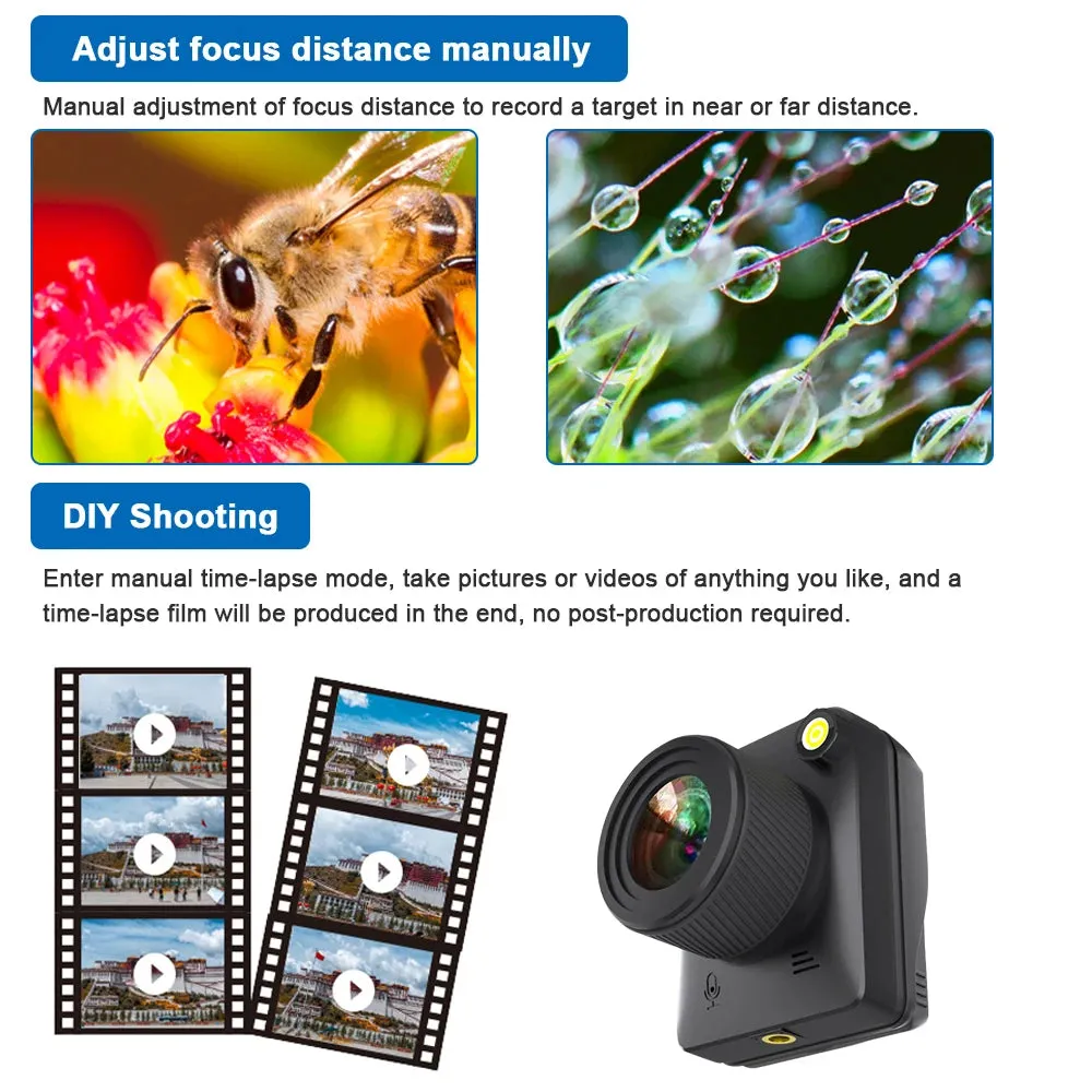 4K Outdoor Time Lapse Camera 32MP Waterproof Timelapse Camera Recorder with 90° 2" Rotating LCD Screen 6 Months Battery Life