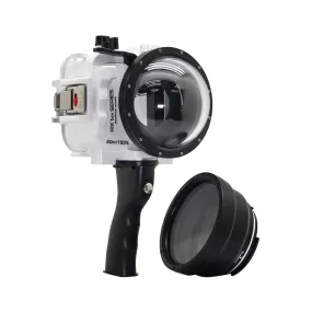 60M/195FT Waterproof housing for Sony RX1xx series Salted Line with Pistol grip & 4" Dry Dome Port (White)