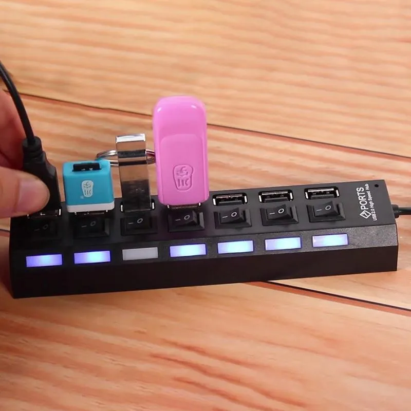 7 Port USB 2.0 Hub High Speed Multiport