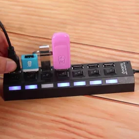 7 Port USB 2.0 Hub High Speed Multiport