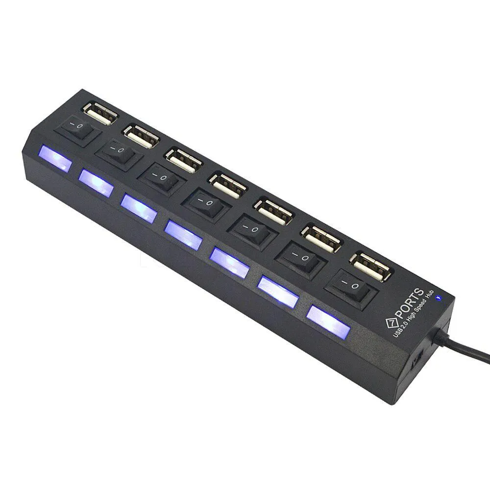 7 Port USB 2.0 Hub High Speed Multiport