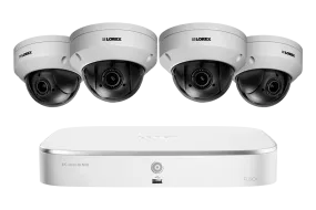 8-Channel NVR System with 4 Pan-Tilt-Zoom Outdoor Metal Cameras