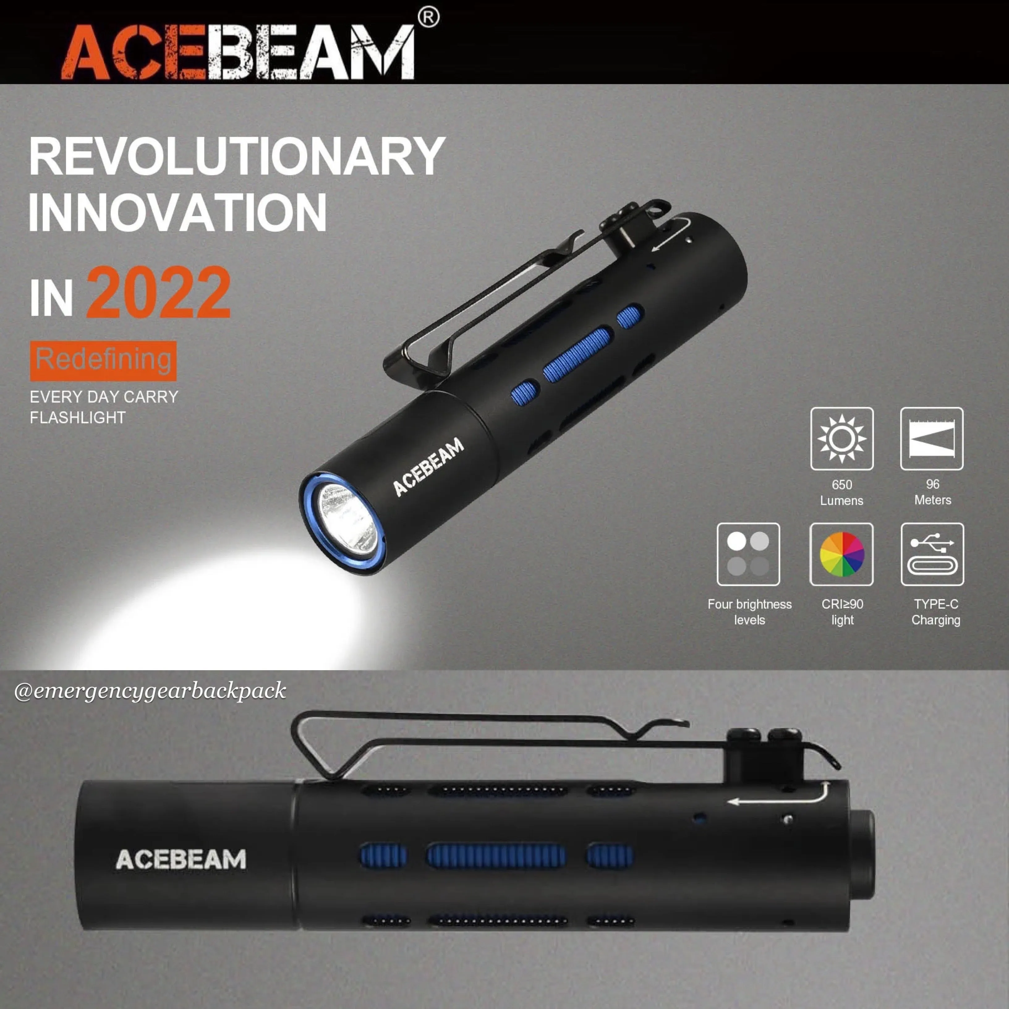 ACEBEAM Rider RX Fidget EDC Flashlight
