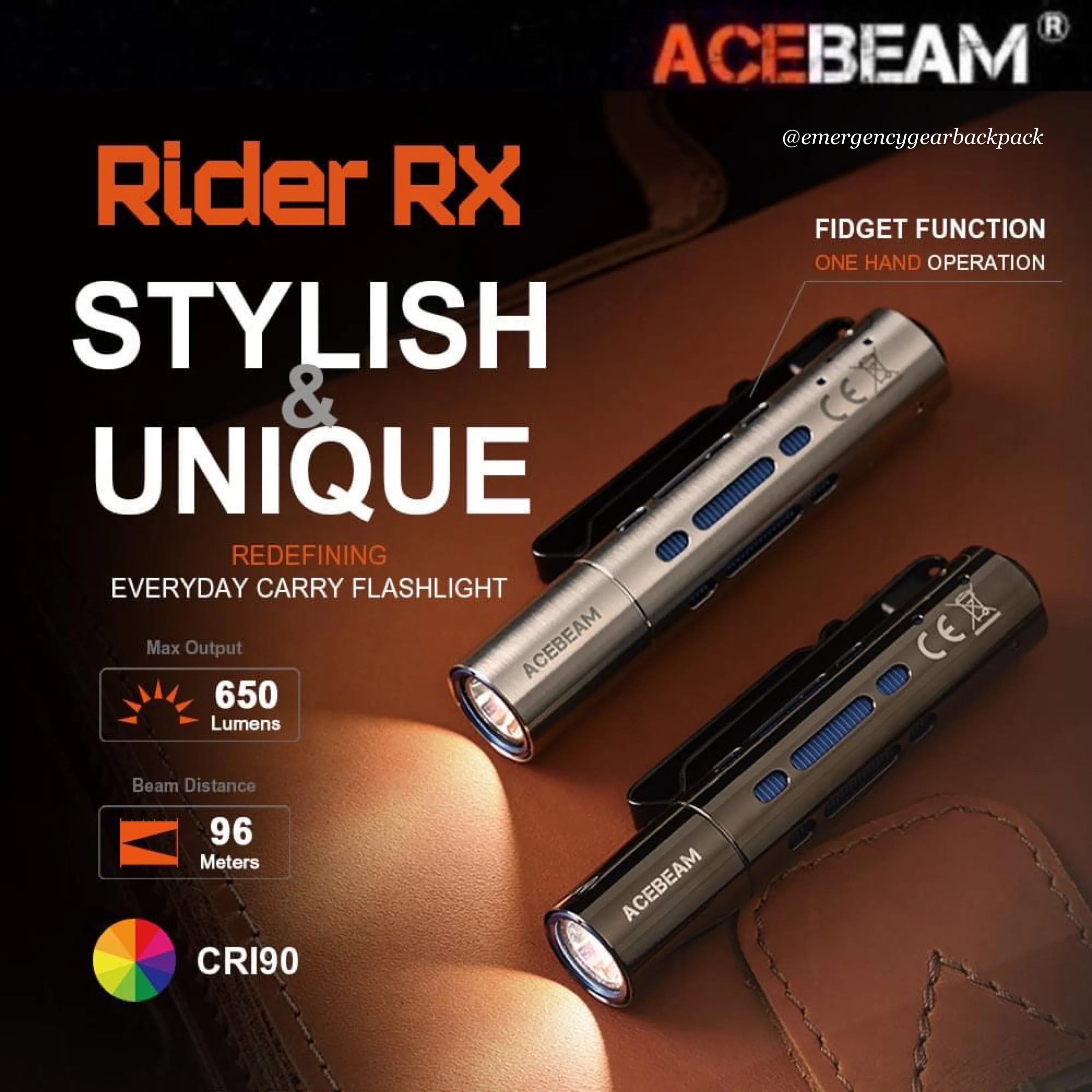 ACEBEAM Rider RX Fidget EDC Flashlight