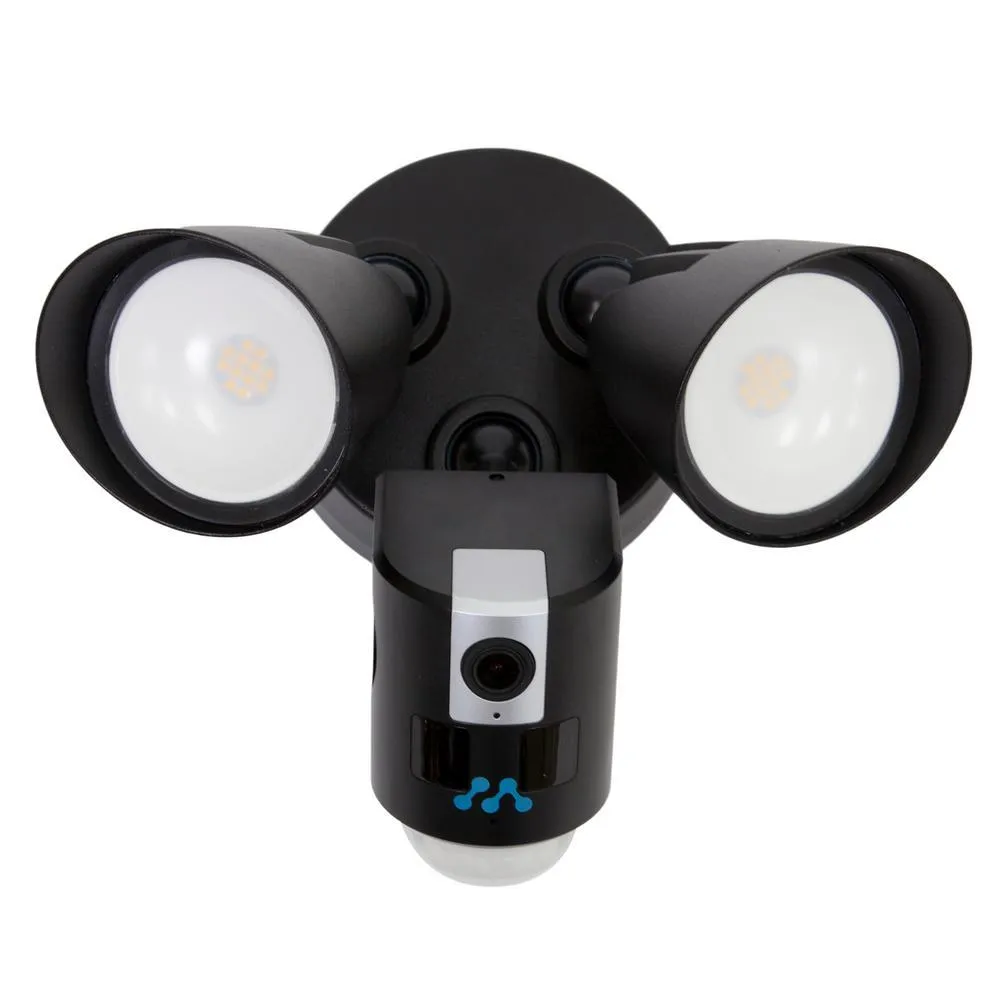 Aria LED Floodlight with Built-in Wi-Fi Surveillance Camera in Black