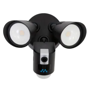 Aria LED Floodlight with Built-in Wi-Fi Surveillance Camera in Black