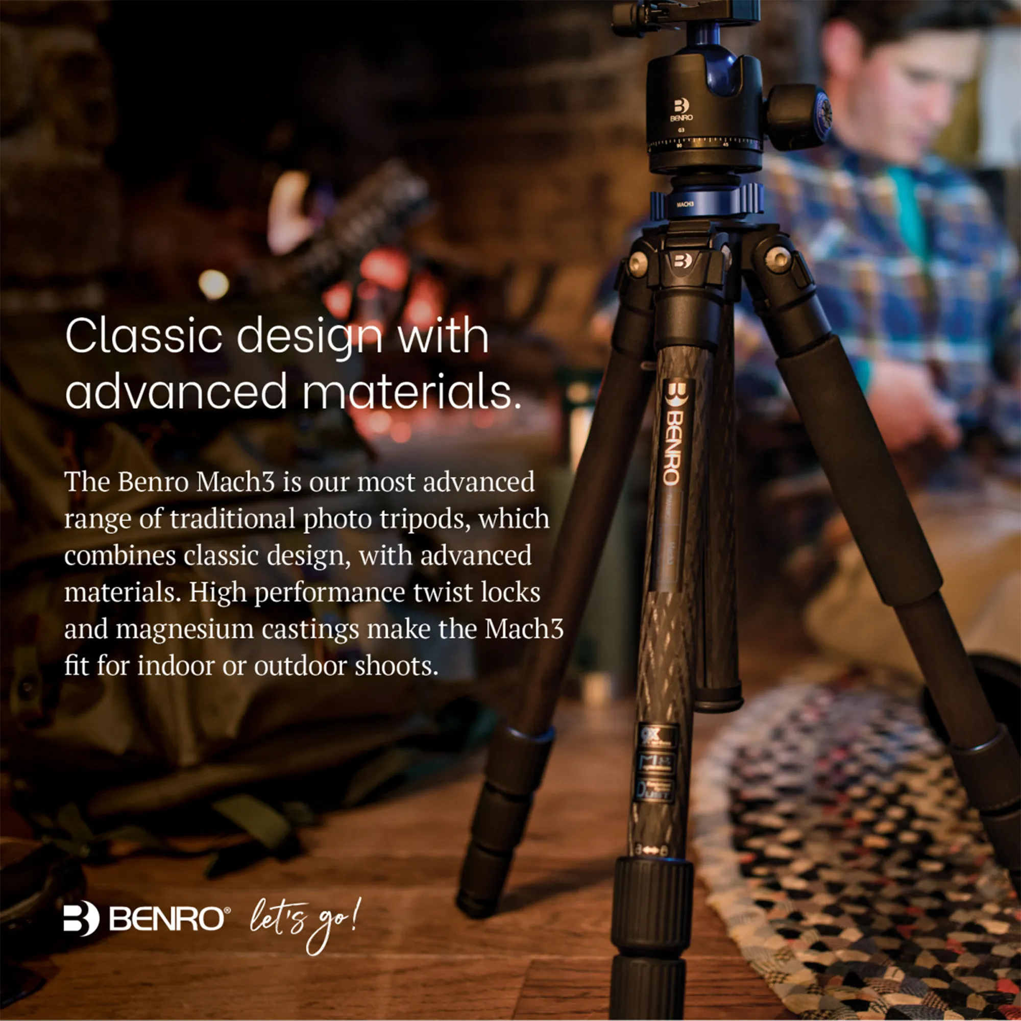 Benro TMA47AXL Mach3 AL Series 4 Extra Long 3-Section Aluminum Tripod