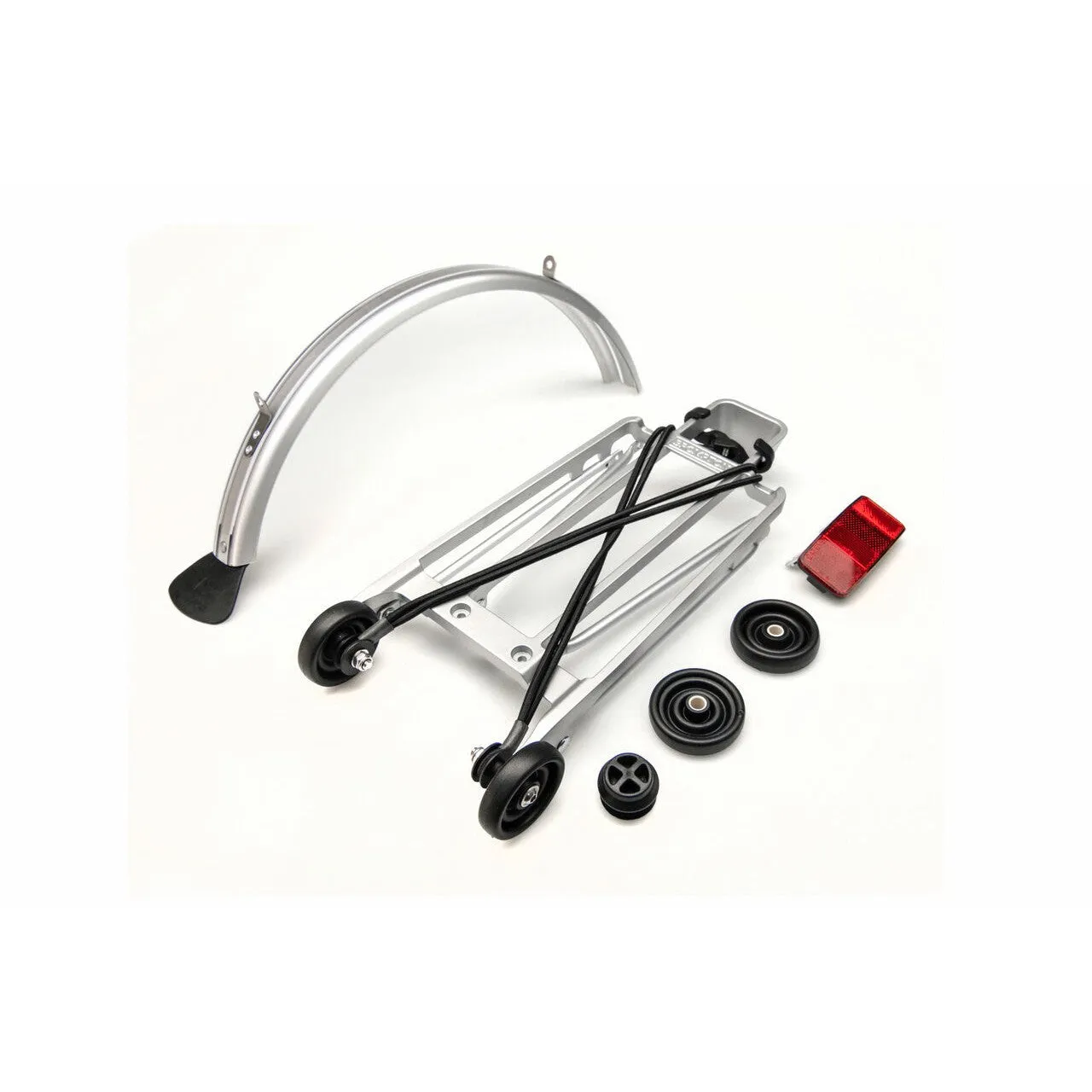 Brompton Rack Set Complete Incl 4 Rollers   Mudguard - Silver