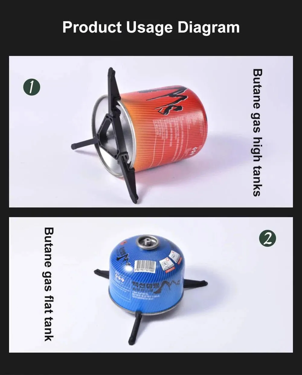 BRS-113 Foldable Flat Gas Tank Bracket Outdoor Stove Gas Tank Holder Canister Tripods Stand Anti Dumping Base Tilting Prevention