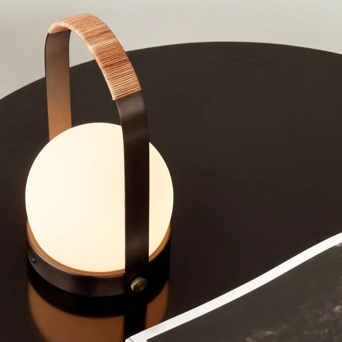 Carrie LED Lamp - Bronzed Brass & Leather