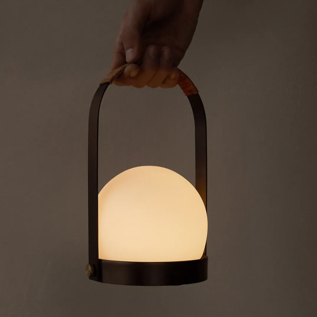 Carrie LED Lamp - Bronzed Brass & Leather