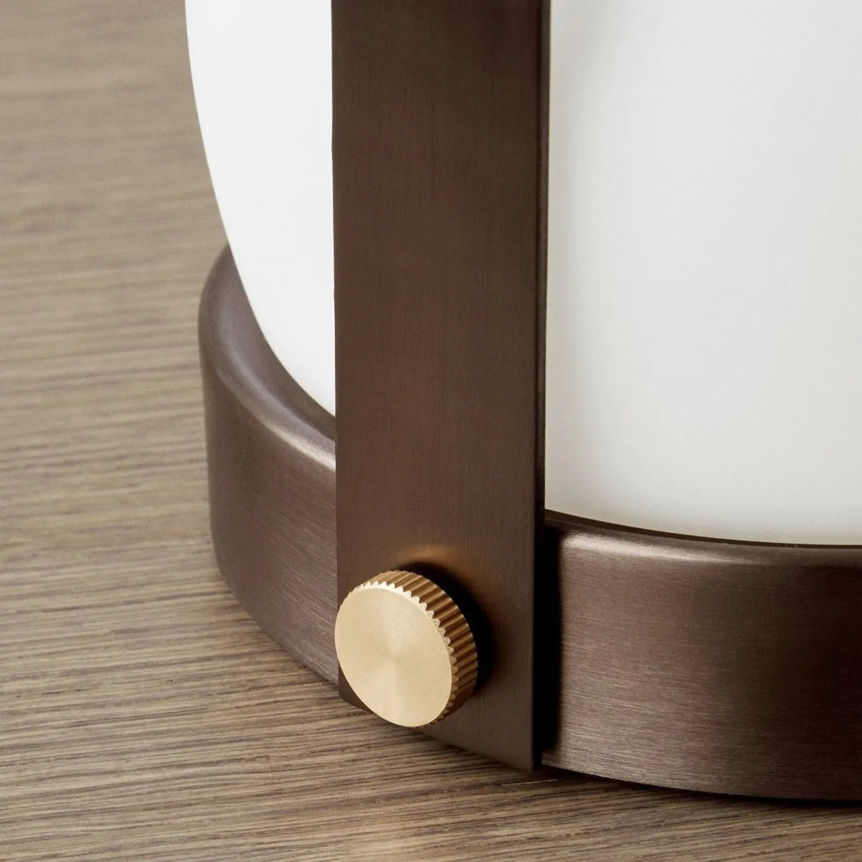 Carrie LED Lamp - Bronzed Brass & Leather