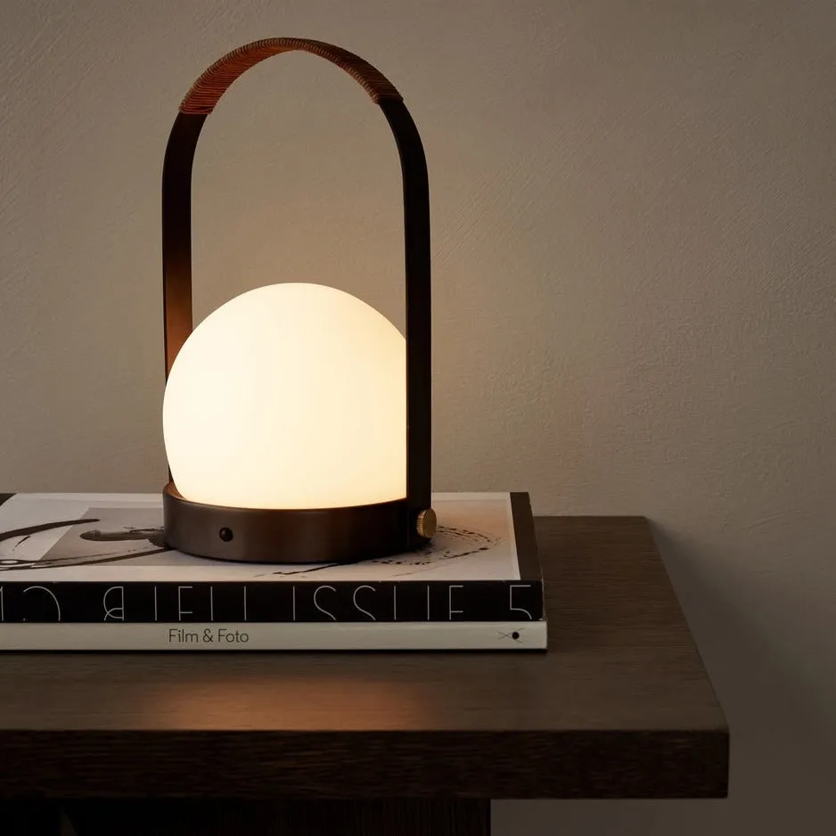 Carrie LED Lamp - Bronzed Brass & Leather