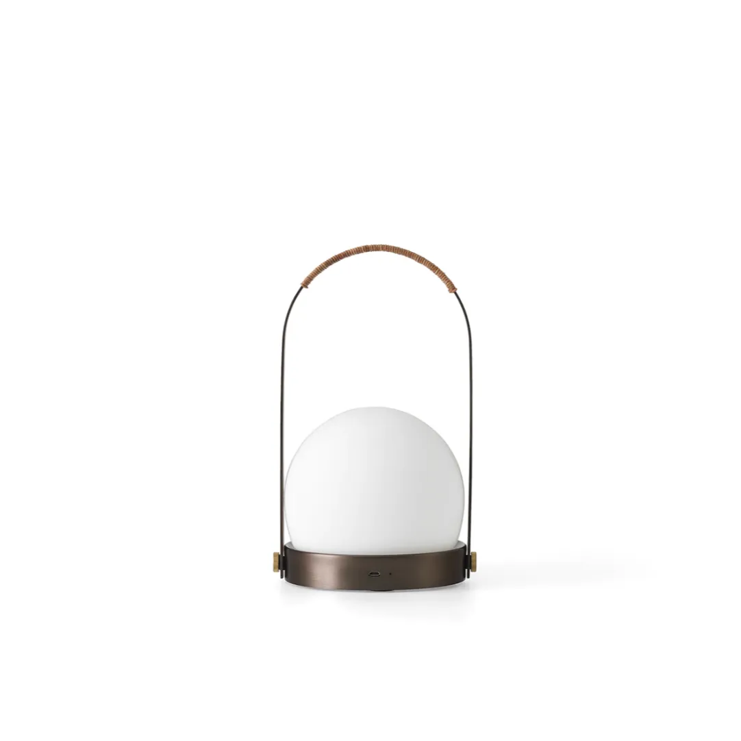 Carrie LED Lamp - Bronzed Brass & Leather