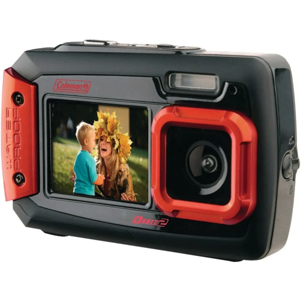 Coleman 2V9WP-R 20.0-Megapixel Duo2 Dual-Screen Waterproof Digital Camera (Red)