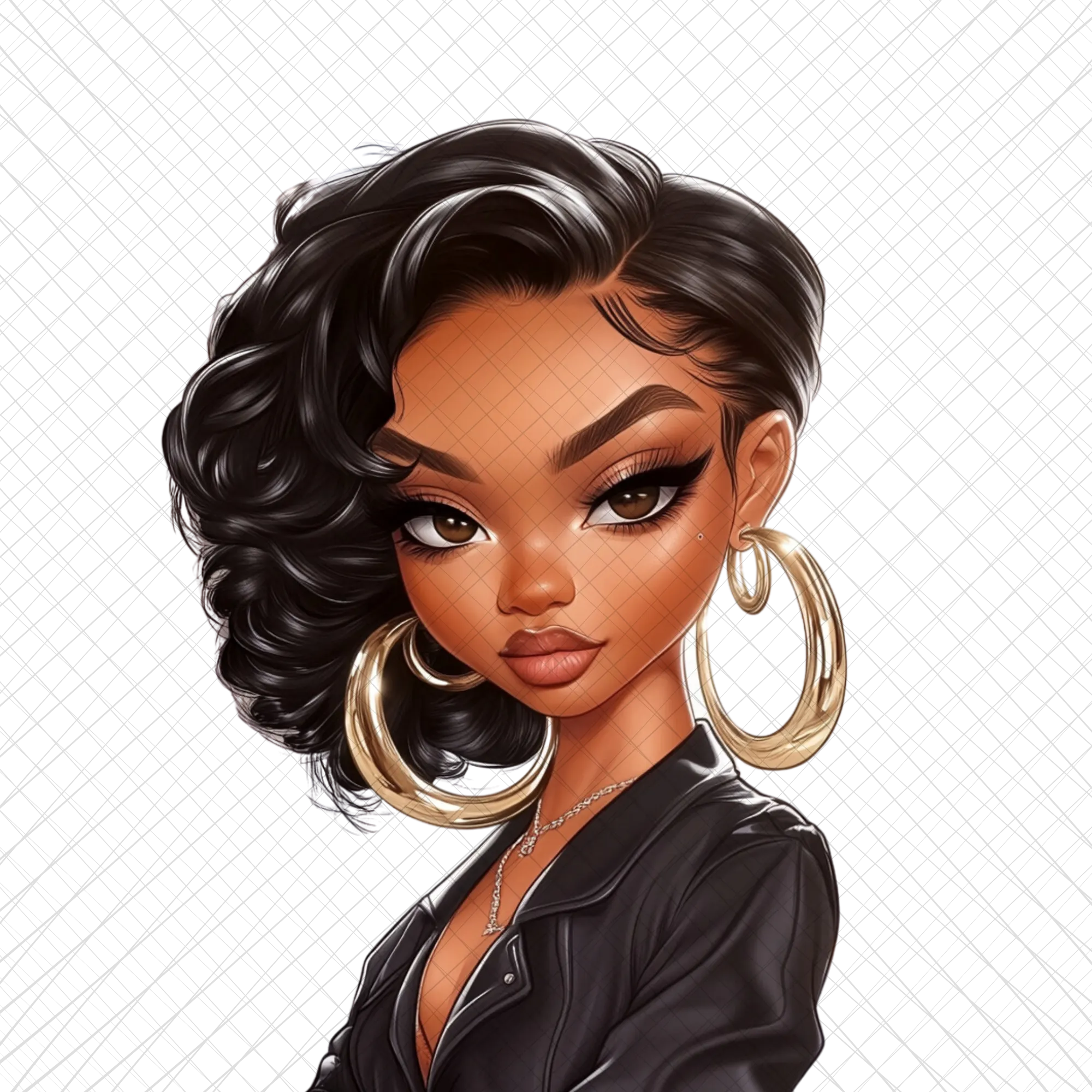 Confident African-American Woman in Leather Jacket