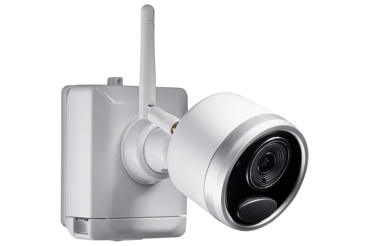 DEAL OF THE DAY! 1080p Wire Free Camera System with Four Battery-Powered White Cameras, 65ft Night Vision, Two-Way Audio