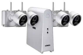 DEAL OF THE DAY! 1080p Wire Free Camera System with Four Battery-Powered White Cameras, 65ft Night Vision, Two-Way Audio