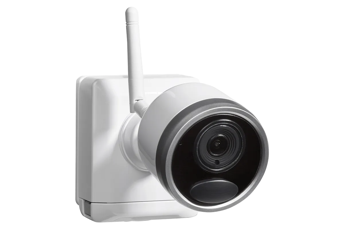 DEAL OF THE DAY! 1080p Wire Free Camera System with Four Battery-Powered White Cameras, 65ft Night Vision, Two-Way Audio