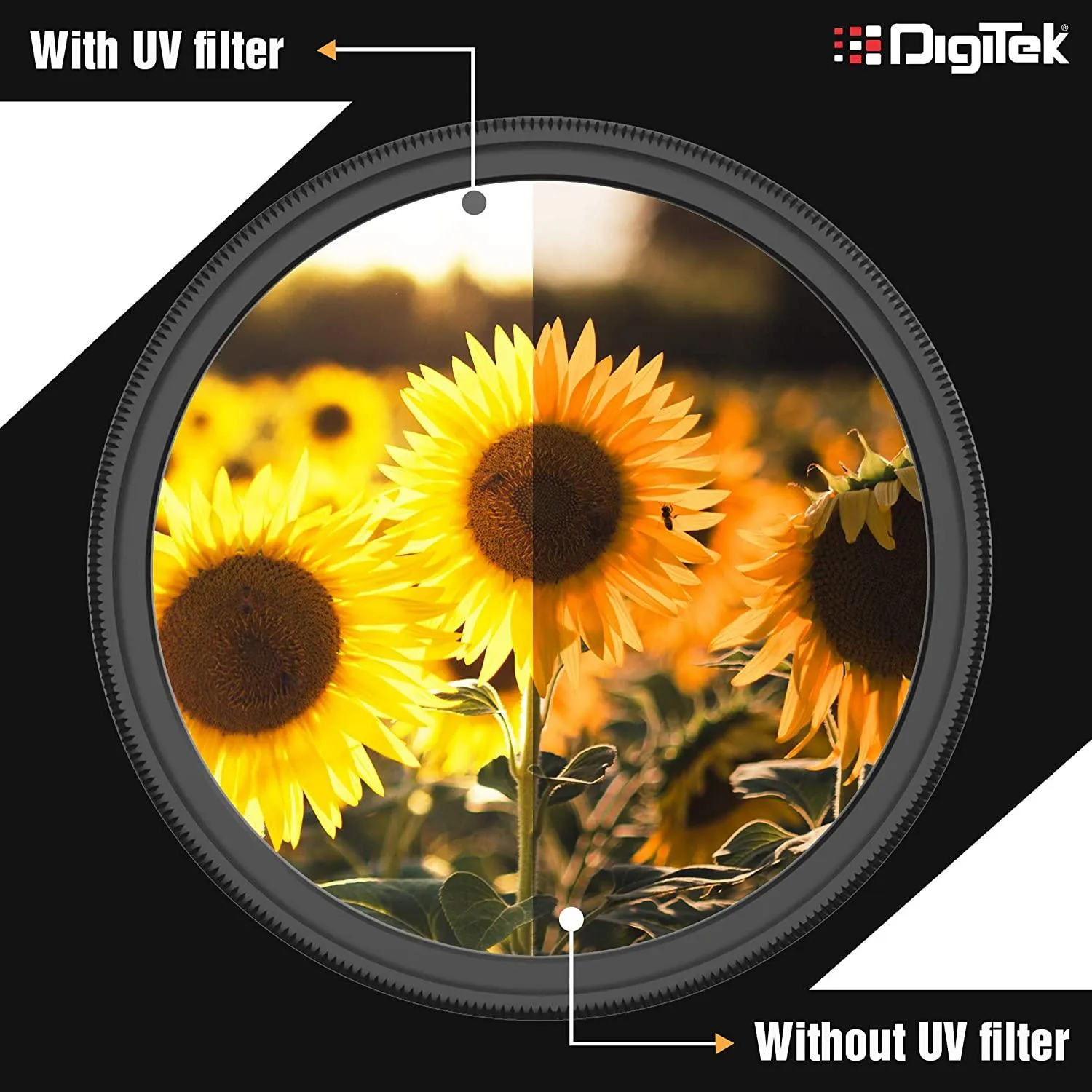 Digitek UV-Protection Lens Filter (Filter with Slim Frame for DSLR Camera Lens Protection from UV Rays, Dust & Scratches)