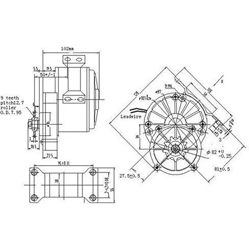 Electric Bike 36V/250W DC Motor Brush Conversion Kit
