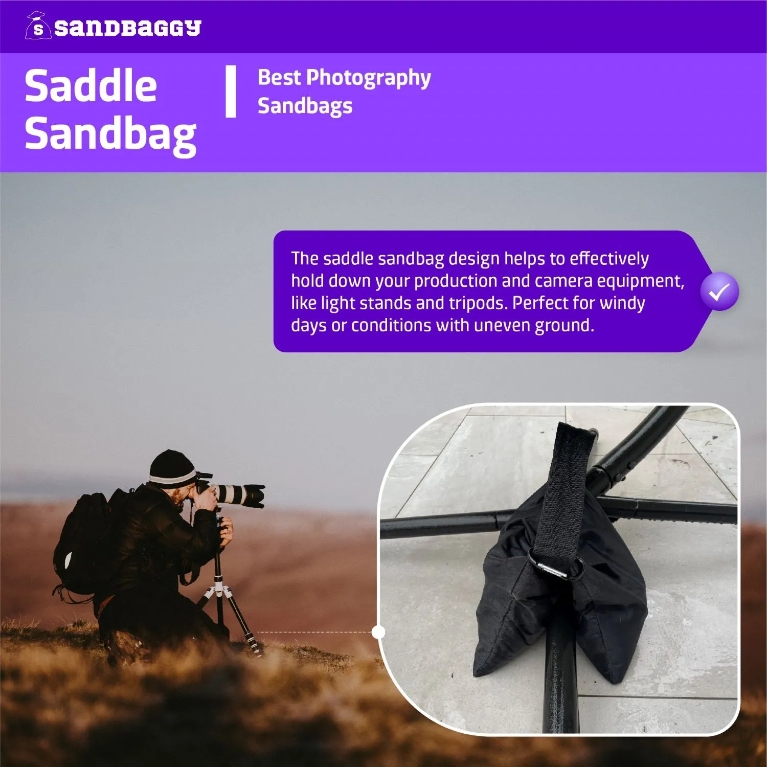 Empty Saddle Sandbags For Photography (25 lb. Capacity)