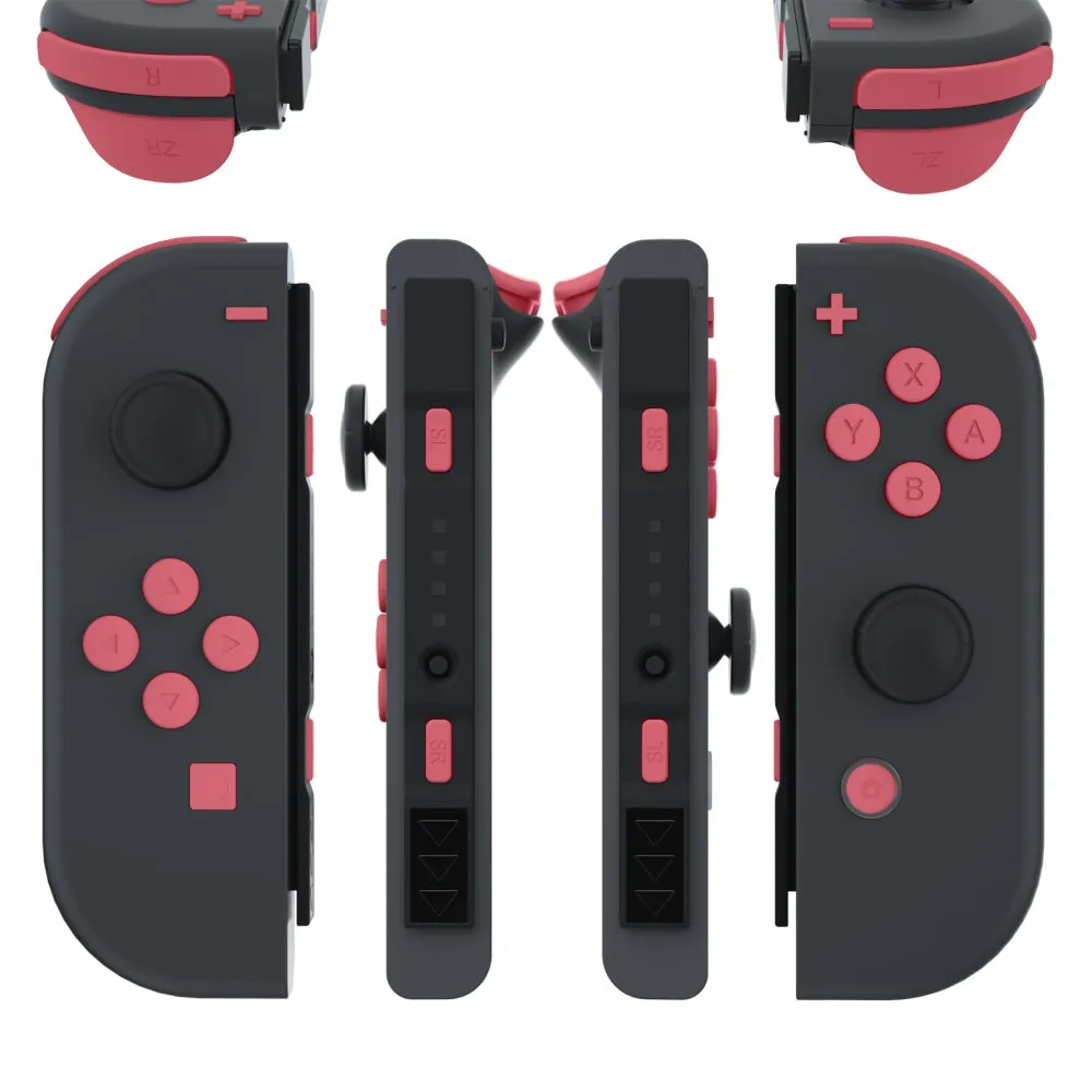 eXtremeRate Indian Red Replacement ABXY Direction Keys SR SL L R ZR ZL Trigger Buttons Springs, Full Set Buttons Repair Kits with Tools for NS Switch JoyCon & OLED JoyCon - JoyCon Shell NOT Included - AJ219
