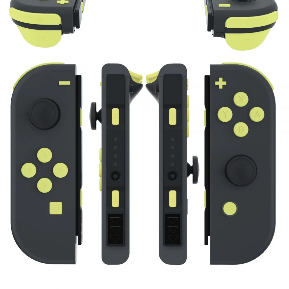 eXtremeRate Lemon Yellow Replacement ABXY Direction Keys SR SL L R ZR ZL Trigger Buttons Springs, Full Set Buttons Repair Kits with Tools for NS Switch JoyCon & OLED JoyCon - JoyCon Shell NOT Included - AJ225