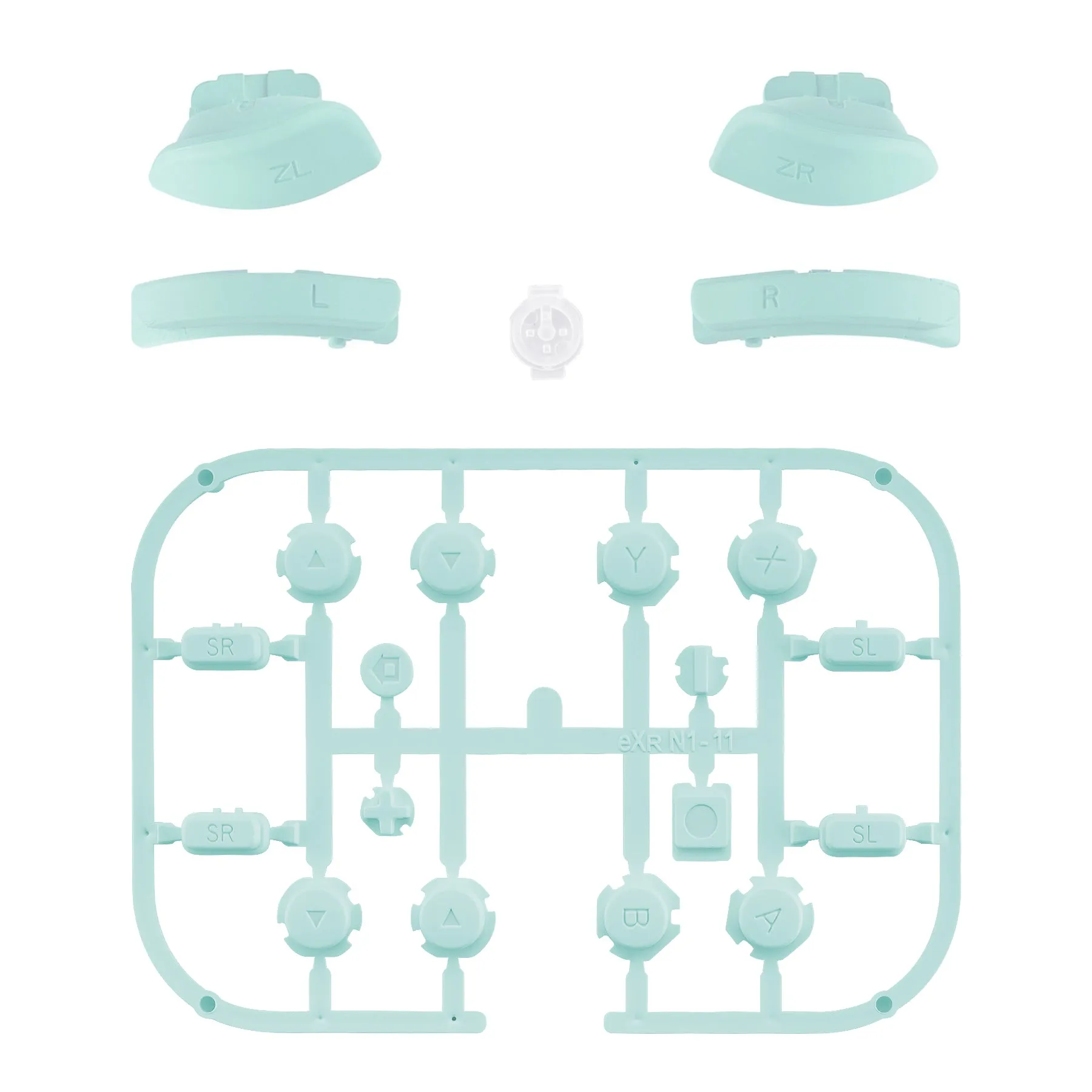 eXtremeRate Light Cyan Replacement ABXY Direction Keys SR SL L R ZR ZL Trigger Buttons Springs, Full Set Buttons Repair Kits with Tools for NS Switch JoyCon & OLED JoyCon - JoyCon Shell NOT Included - AJ228