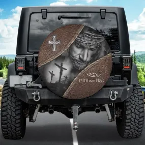 Faith Over Fear Cover, Christian Jesus Cover Spare Tire Cover