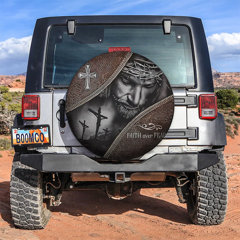 God Jesus Faith Of Fear Car Spare Tire Covers - Gift For Campers