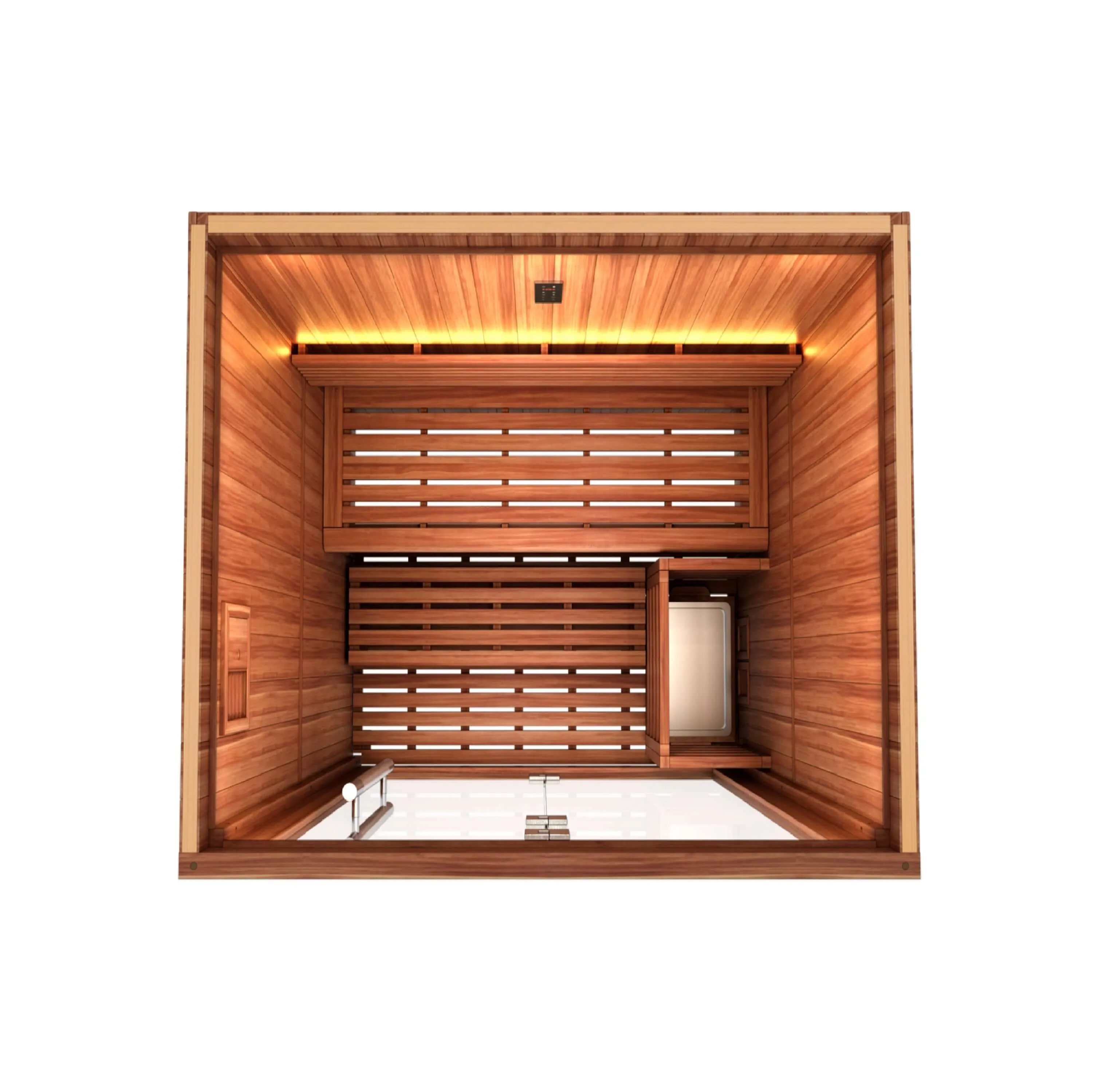 Golden Designs Sundsvall 2-Person Indoor Sauna & Harvia Traditional Electric Heater Kit | GDI-7289-02