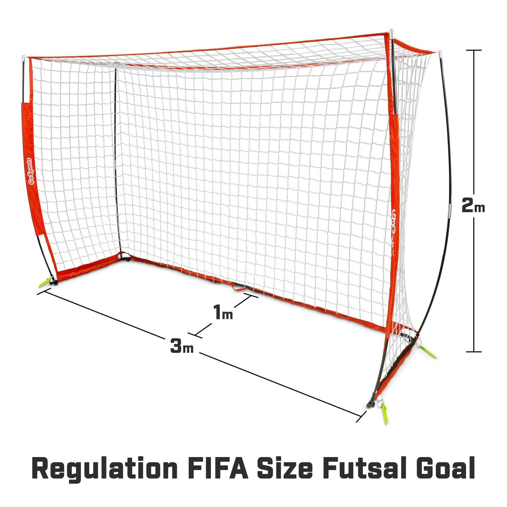 GoSports 3M x 2M ELITE Futsal Soccer Goal